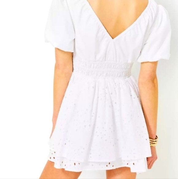 Lilly Pulitzer Axelle Eyelet White Romper Size 10 NWT - Picture 3 of 11
